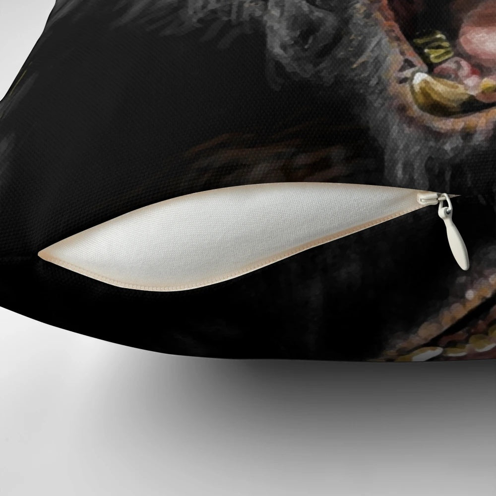 Oversized plush pillow in the shape of a giant ape, inspired by classic movie characters