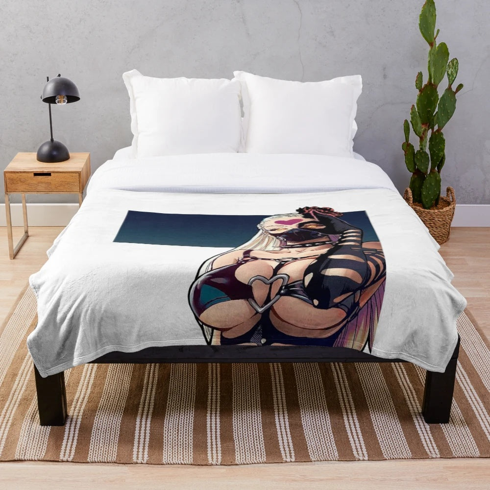 Oversized plush blanket featuring an ogre-like kaijin character from the anime series