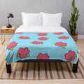 Plush blanket featuring a colorful Hawaiian-inspired floral print, inspired by Homer Simpson's iconic muumuu