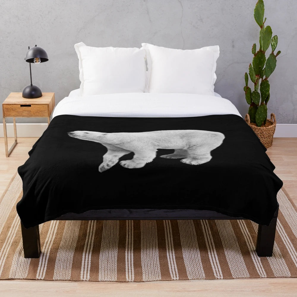 Giant plush polar bear blanket for cozy climate change awareness