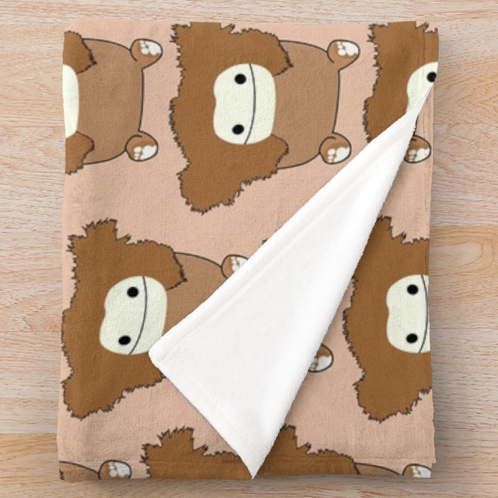 Fuzzy Bigfoot Squish Plush Blanket