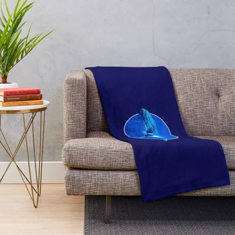 Whale-themed plush blanket with a 3D effect, perfect for cuddling and relaxing