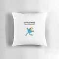 A decorative pillow with the text "Little Miss Jumps to Conclusions" printed on it, designed to appeal to overthinkers and those struggling with anxiety.