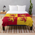 Owain Glyndwr inspired plush blanket with Welsh imagery
