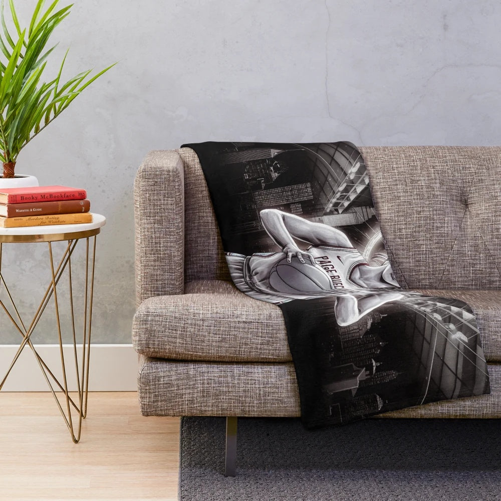 Paige Bueckers inspired plush blanket featuring a basketball player design