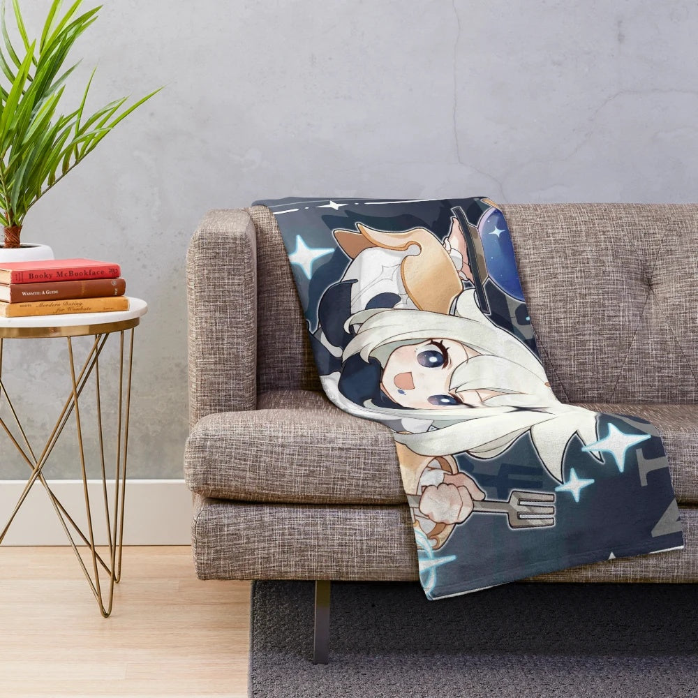 Paimon Genshin Impact inspired plush blanket