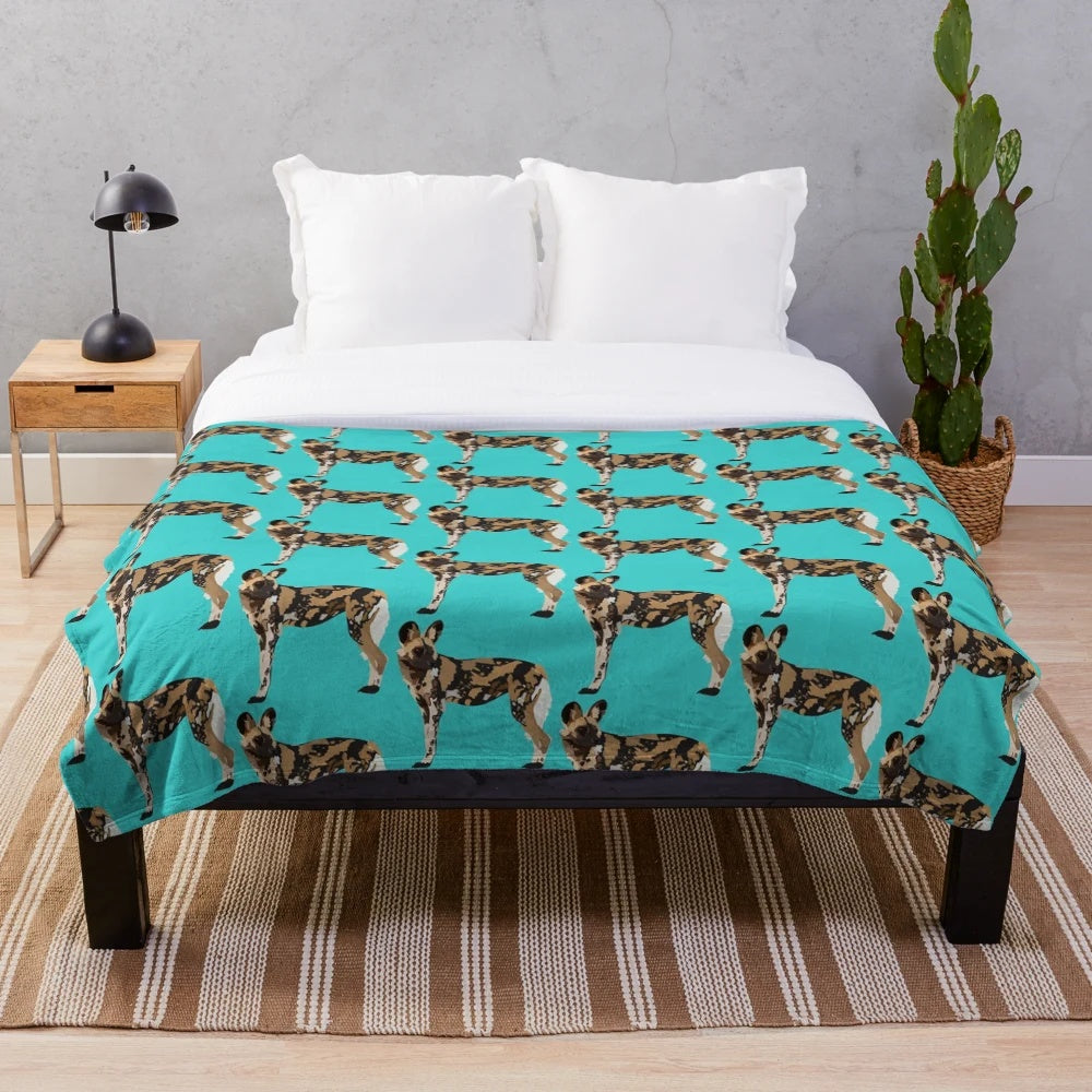 Painted Dog Plush Blanket