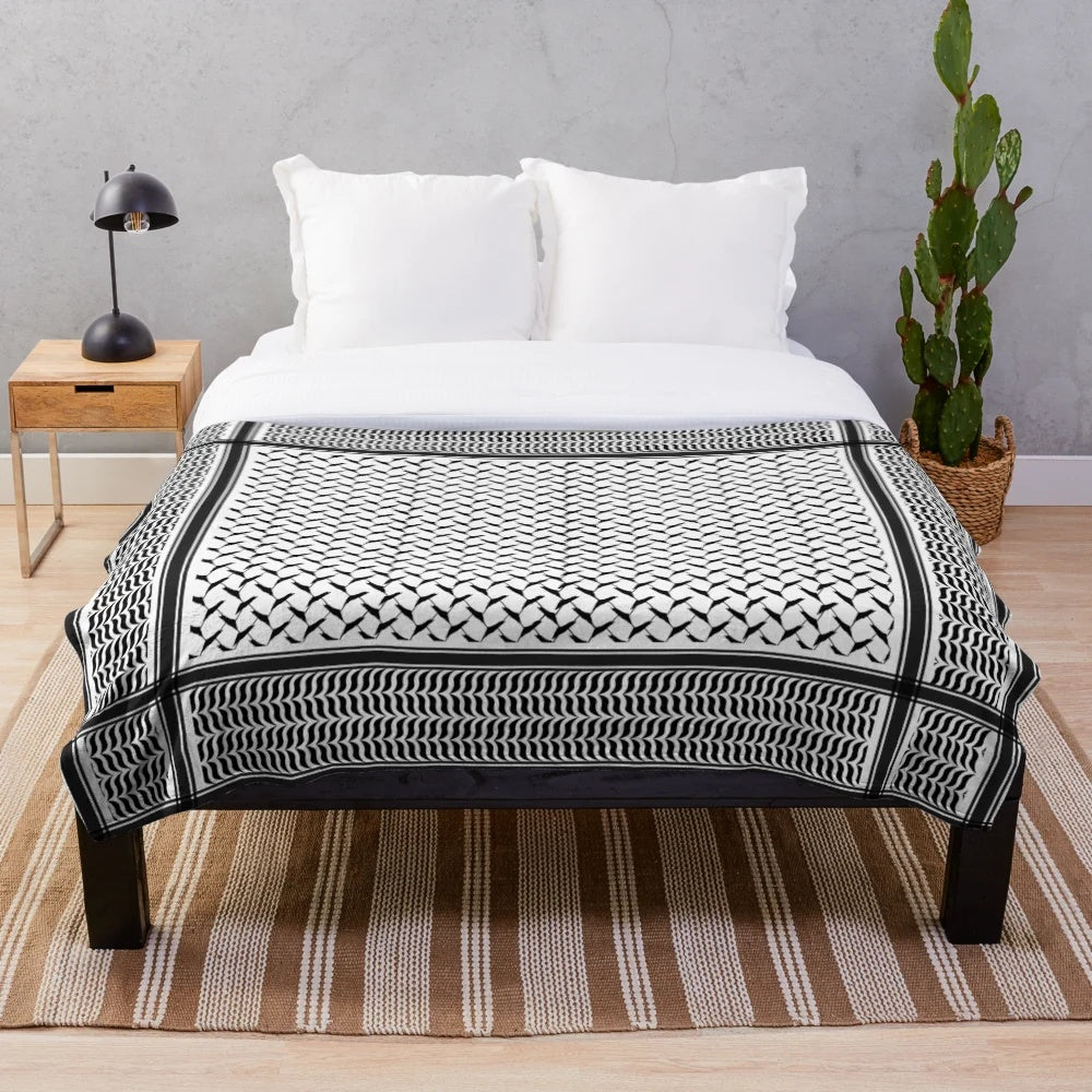 Palestinian-inspired plush blanket featuring a map of Palestine