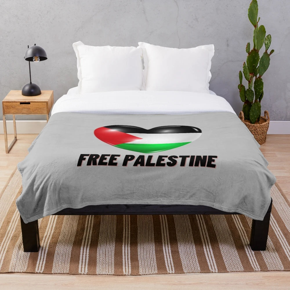 Plush blanket supporting the Palestinian cause and freedom for Palestine