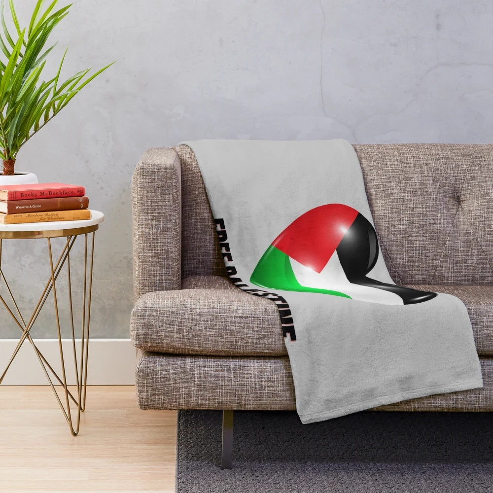 Plush blanket supporting the Palestinian cause and freedom for Palestine
