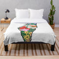 Palestinian Solidarity Plush Blanket featuring the Palestinian flag and watermelon design