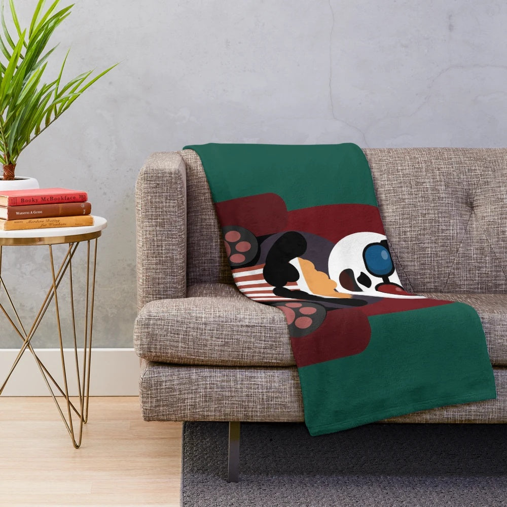 Panda plush blanket with cinema theme