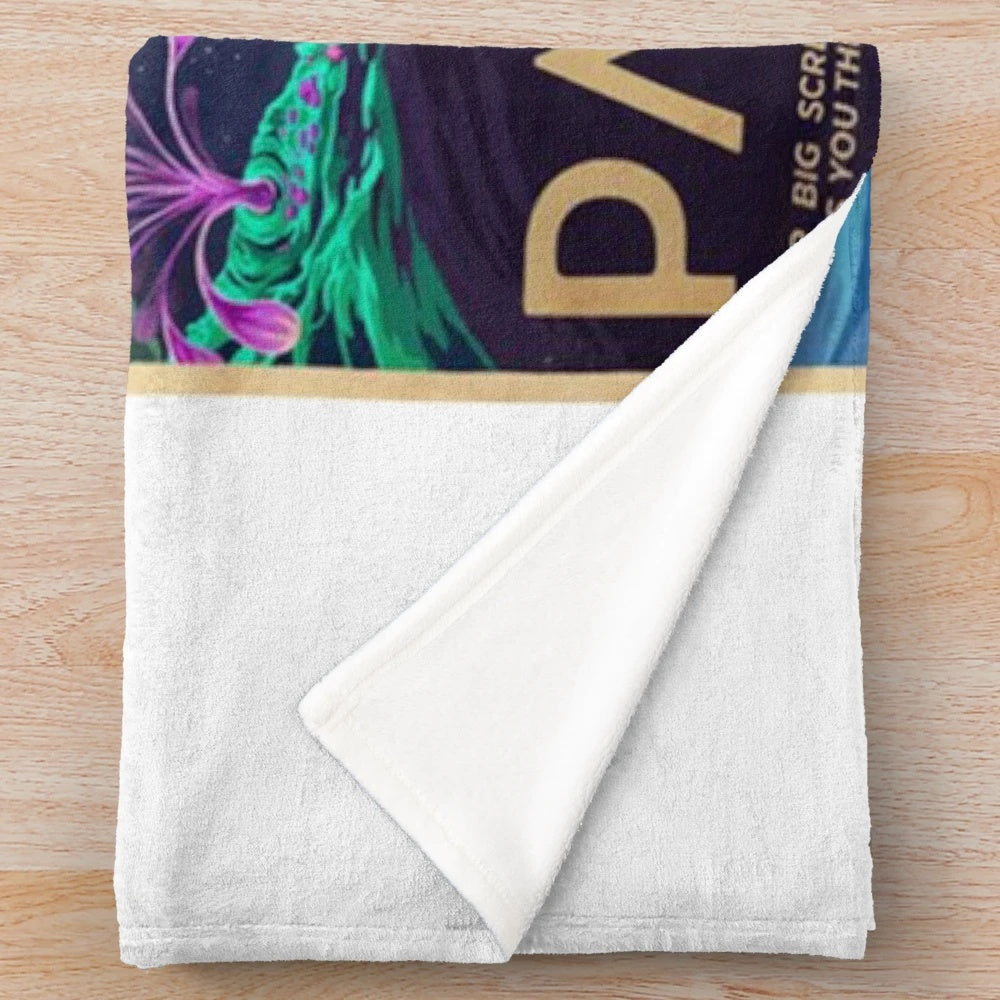 Pandora Inspired Plush Blanket featuring the iconic landscape and creatures of the alien world
