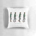 "New Girl panic moonwalking pillow featuring Nick Miller's famous dance move"