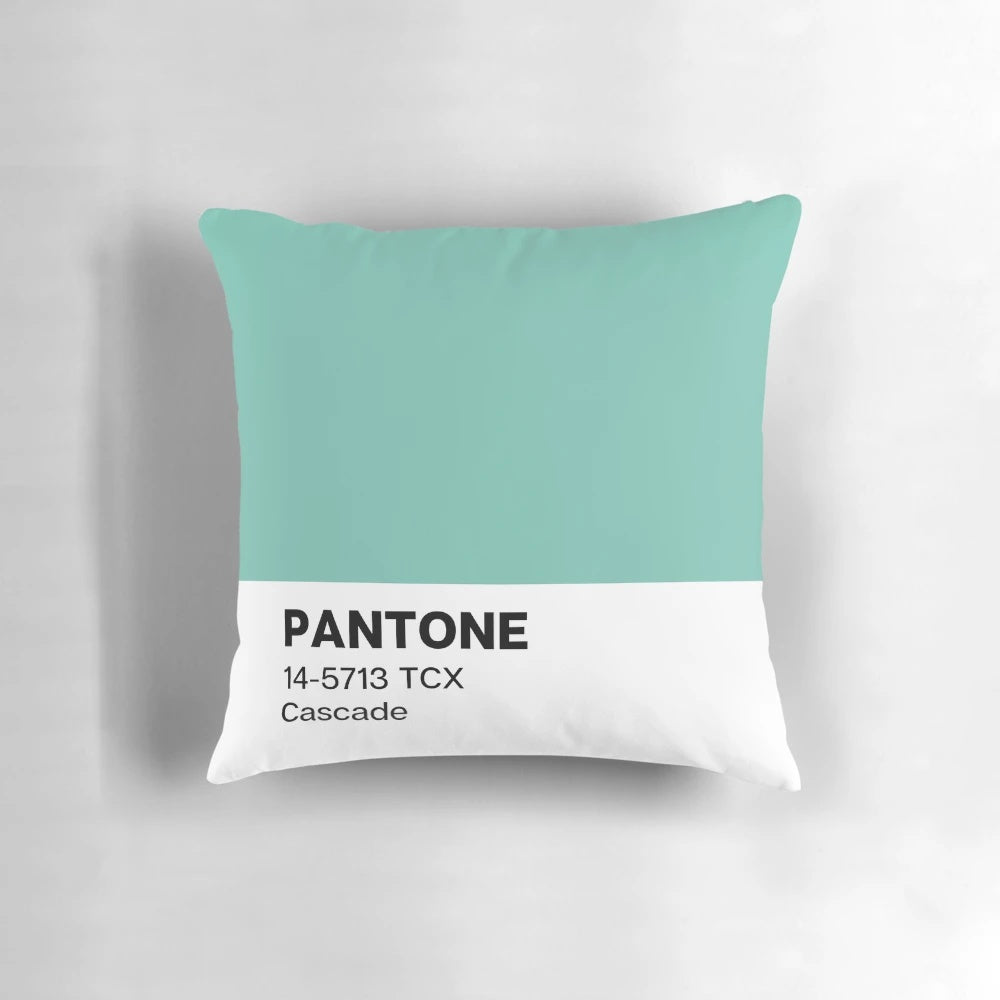 Pantone Cascade Pillow, a vibrant and on-trend home decor piece featuring a stylish color palette