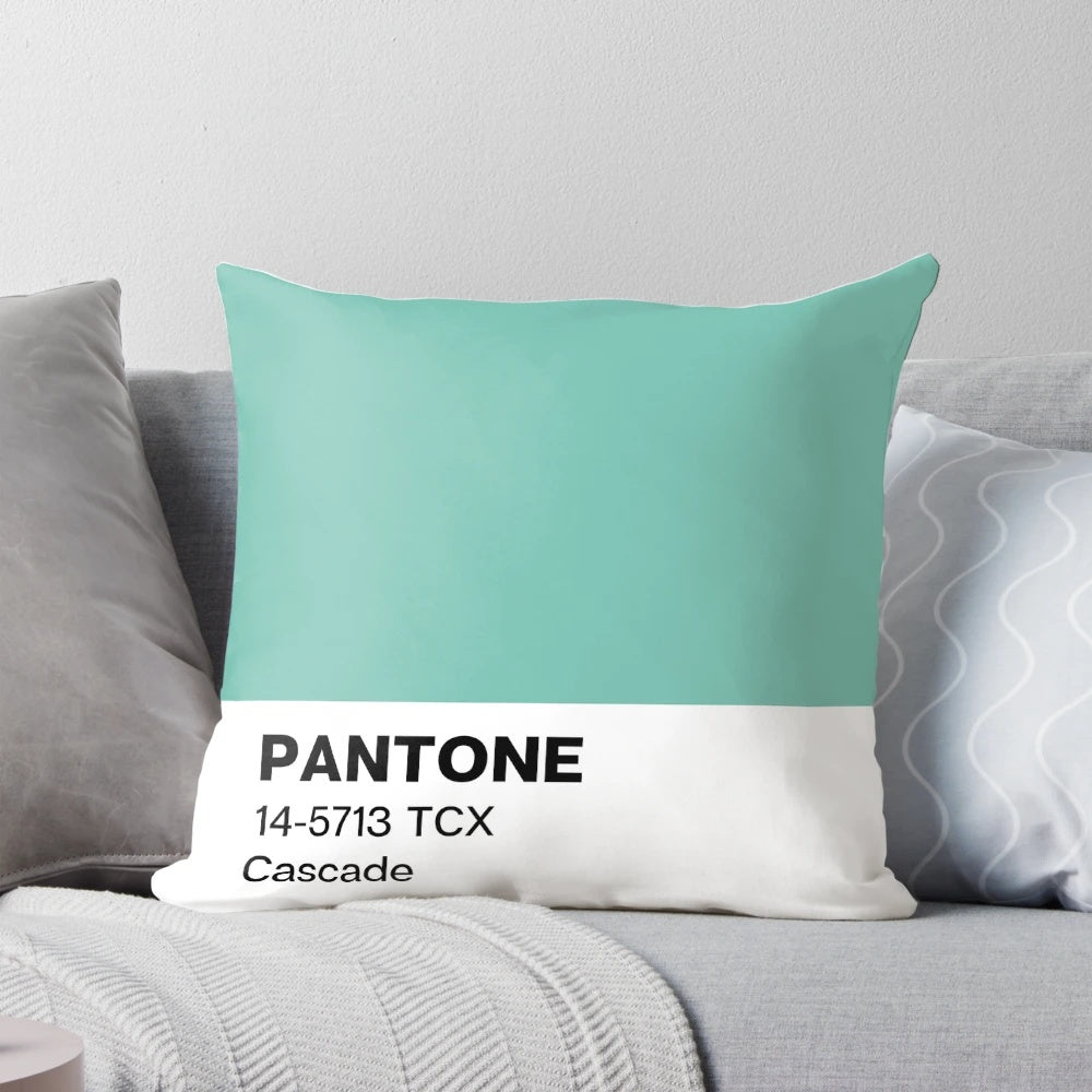 Pantone Cascade Pillow, a vibrant and on-trend home decor piece featuring a stylish color palette