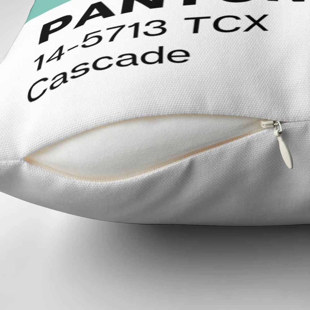 Pantone Cascade Pillow, a vibrant and on-trend home decor piece featuring a stylish color palette