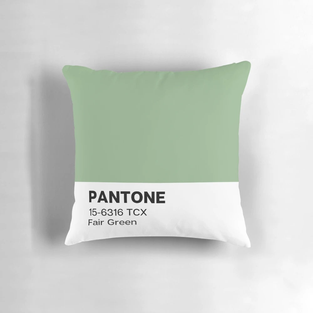Pantone Fair Green pillow, a trendy and aesthetic home decor accent for the 2022 color palette.