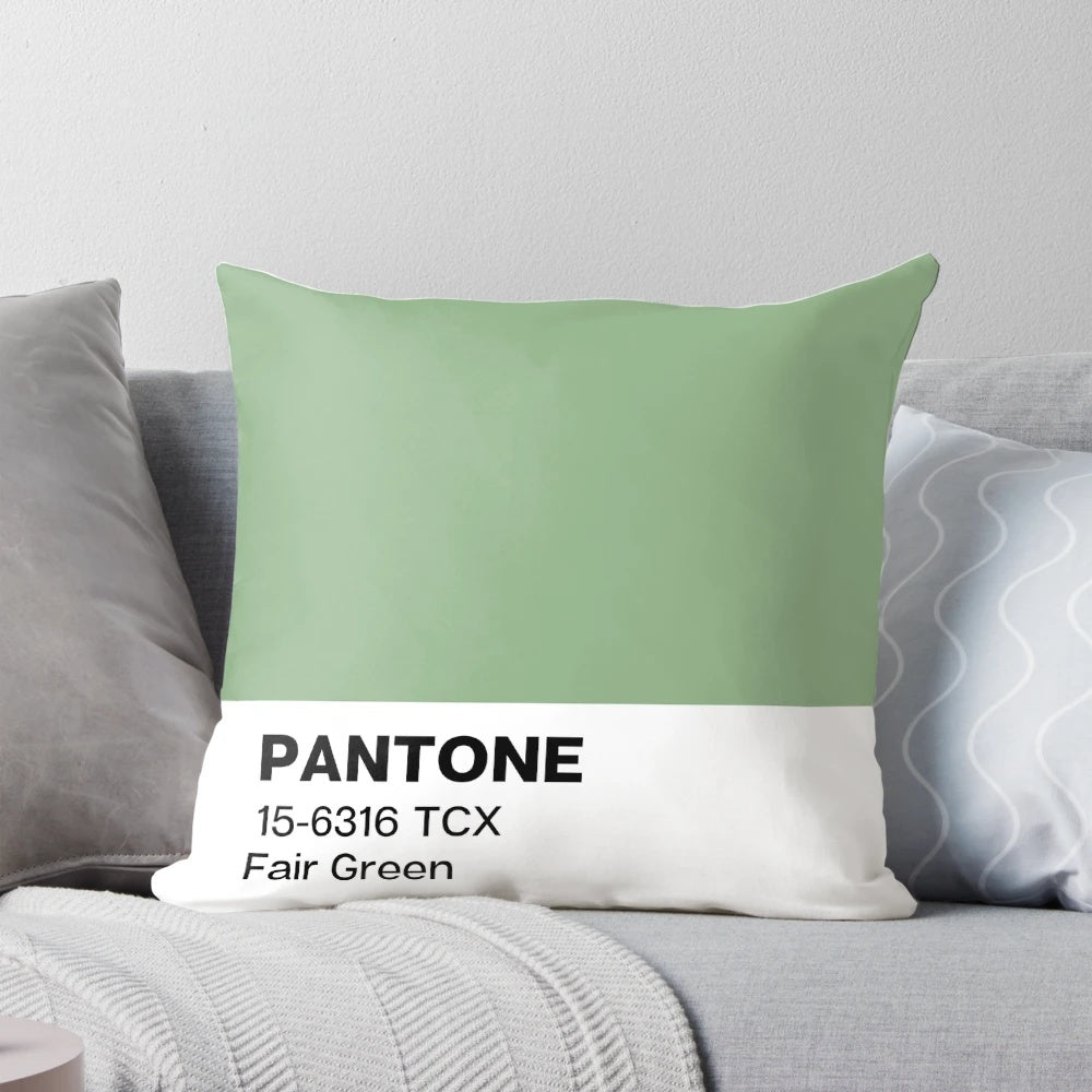 Pantone Fair Green pillow, a trendy and aesthetic home decor accent for the 2022 color palette.