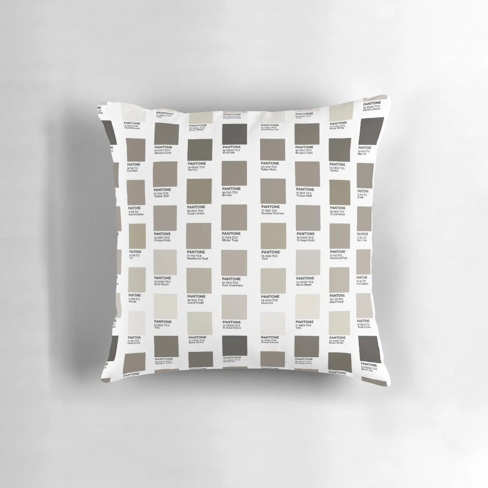 Pantone inspired beige neutral decorative throw pillow