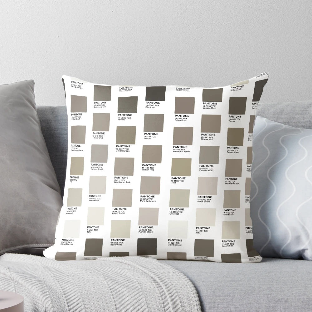 Pantone inspired beige neutral decorative throw pillow
