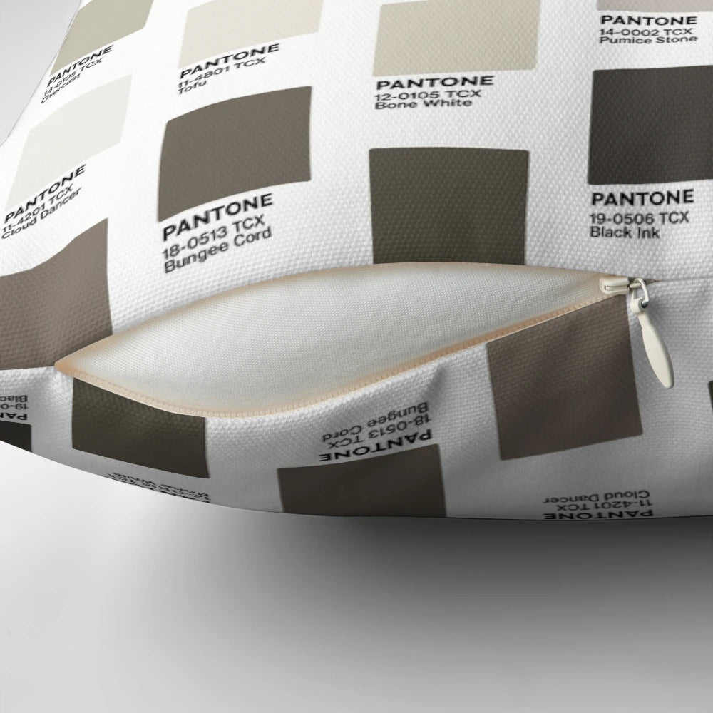 Pantone inspired beige neutral decorative throw pillow