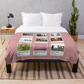 Pantone-Inspired Wes Anderson Plush Blanket with Vibrant Colors and Iconic Movie Imagery