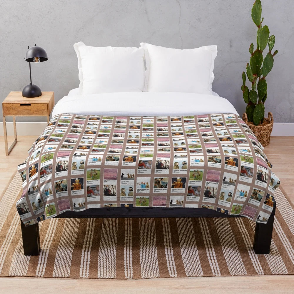 Pantone-Inspired Plush Blanket Featuring Wes Anderson Film Aesthetics