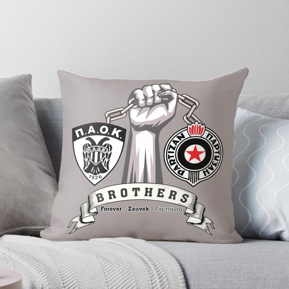 Paok vs Partizan Football and Basketball Themed Pillow