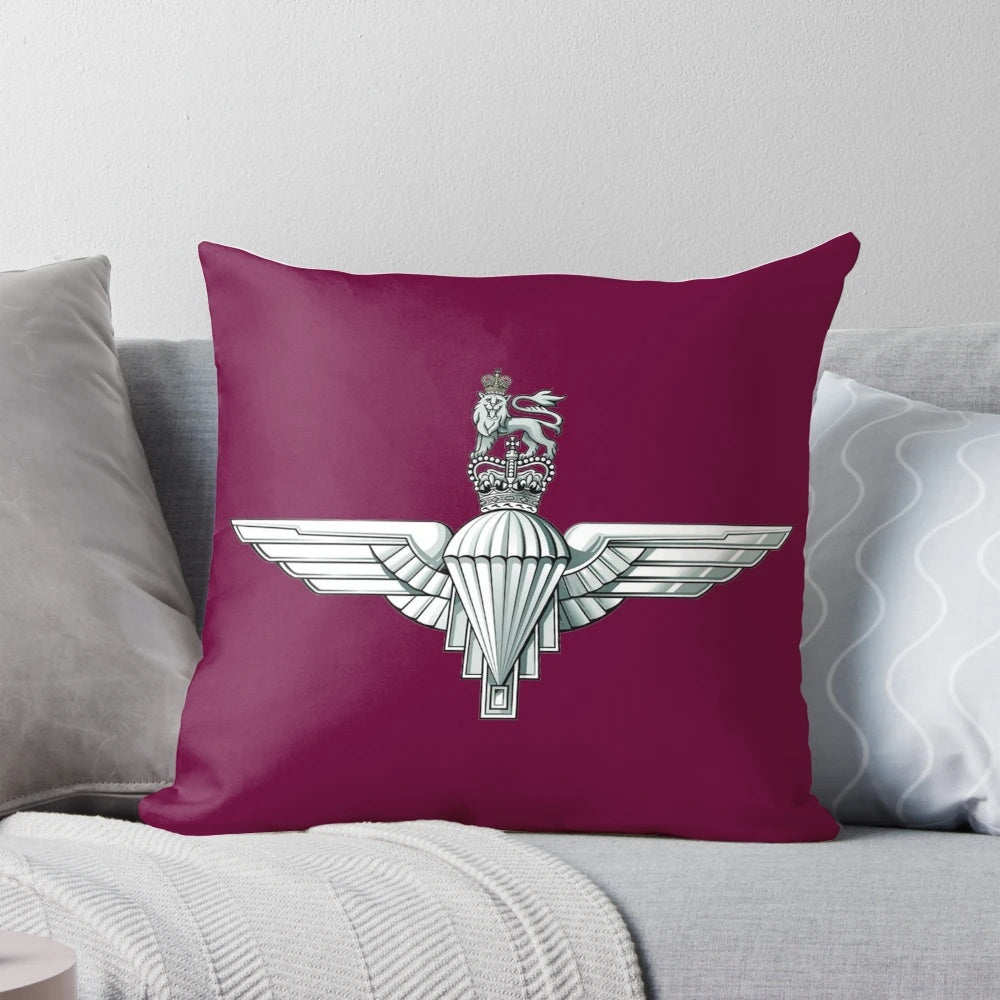 Parachute Regiment Cap Badge printed on a soft, plush pillow