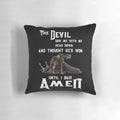 Parachute skydiving pillow featuring the quote "The Devil Saw Me Head Down And Thought He'd Won