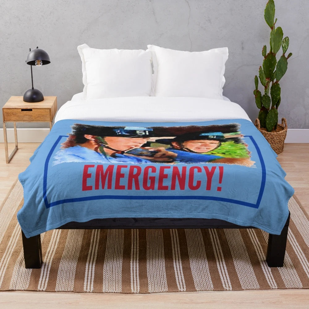 Paramedics Inspired Plush Blanket featuring characters and imagery from the classic emergency medical television series