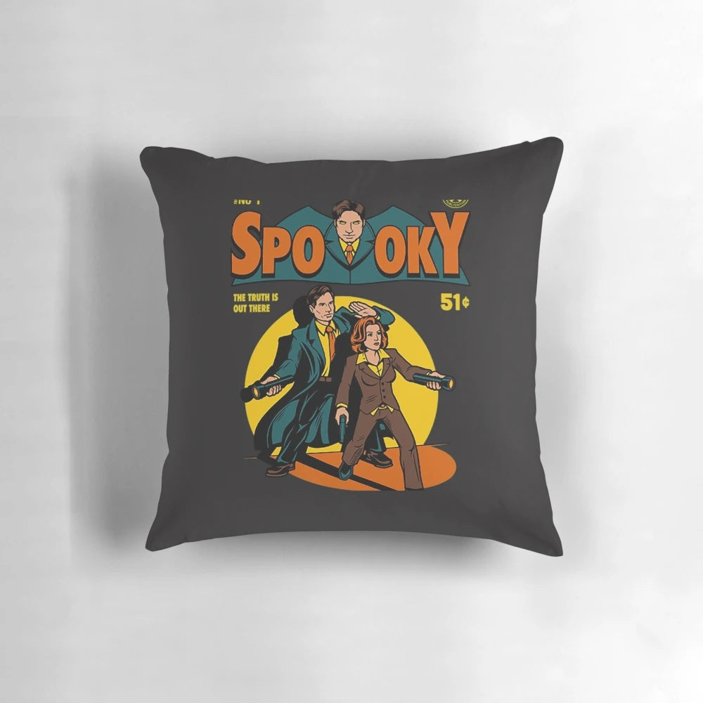 X-Files t-shirt pillow featuring a spooky comic-inspired design for fans of the hit TV series