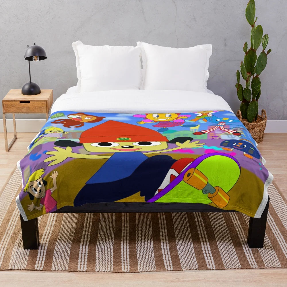 Parappa The Rapper inspired anime-style plush blanket