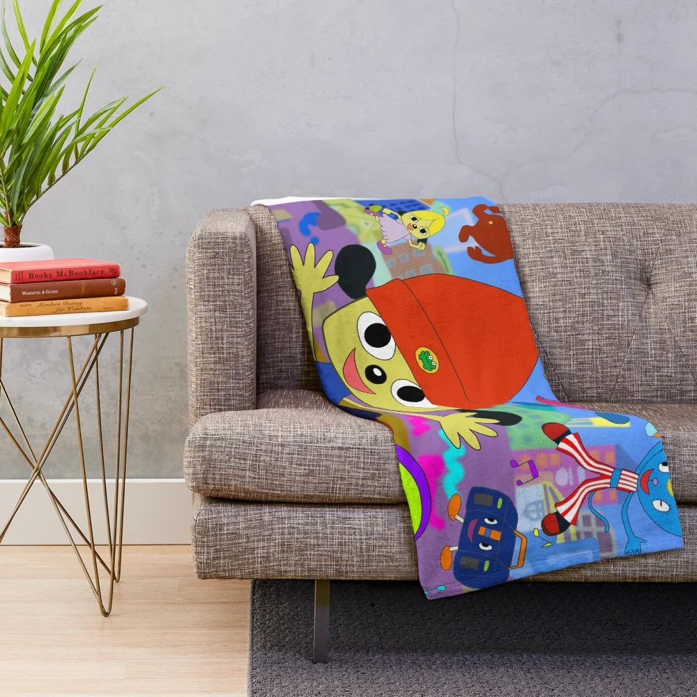 Parappa The Rapper inspired anime-style plush blanket
