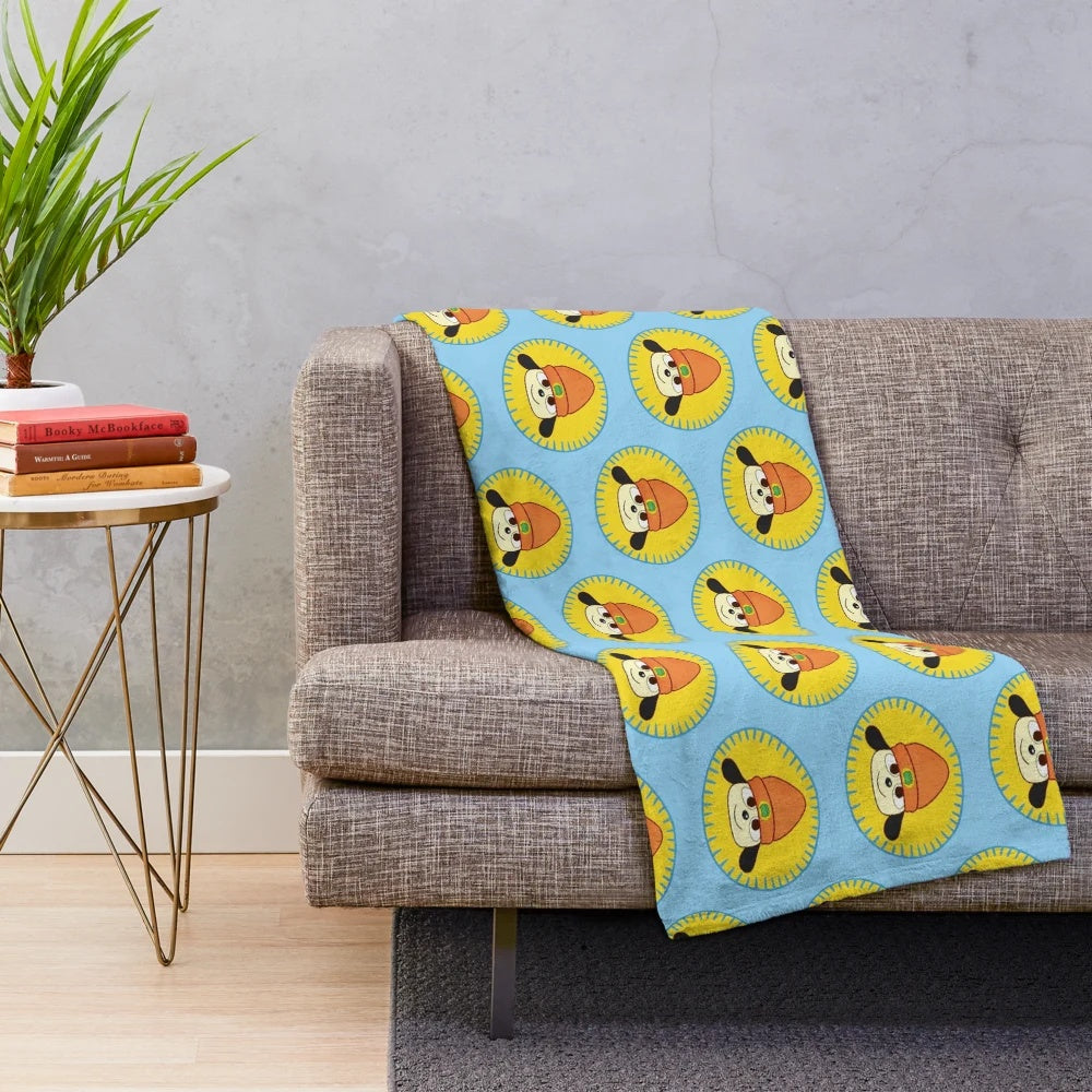 Parappa the Rapper plush blanket with a felt patch featuring the iconic character