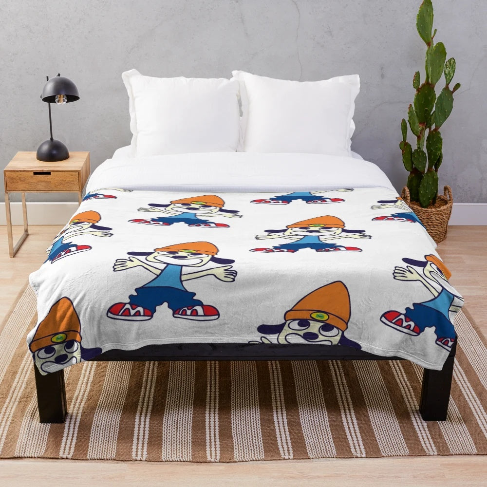 Parappa The Rapper-inspired plush blanket featuring the iconic video game character
