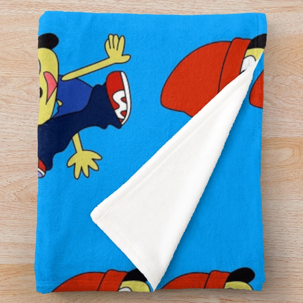 Parappa The Rapper inspired plush blanket