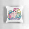 Soft, plush parasol pony pillow in pastel colors with a dreamy, fantasy design