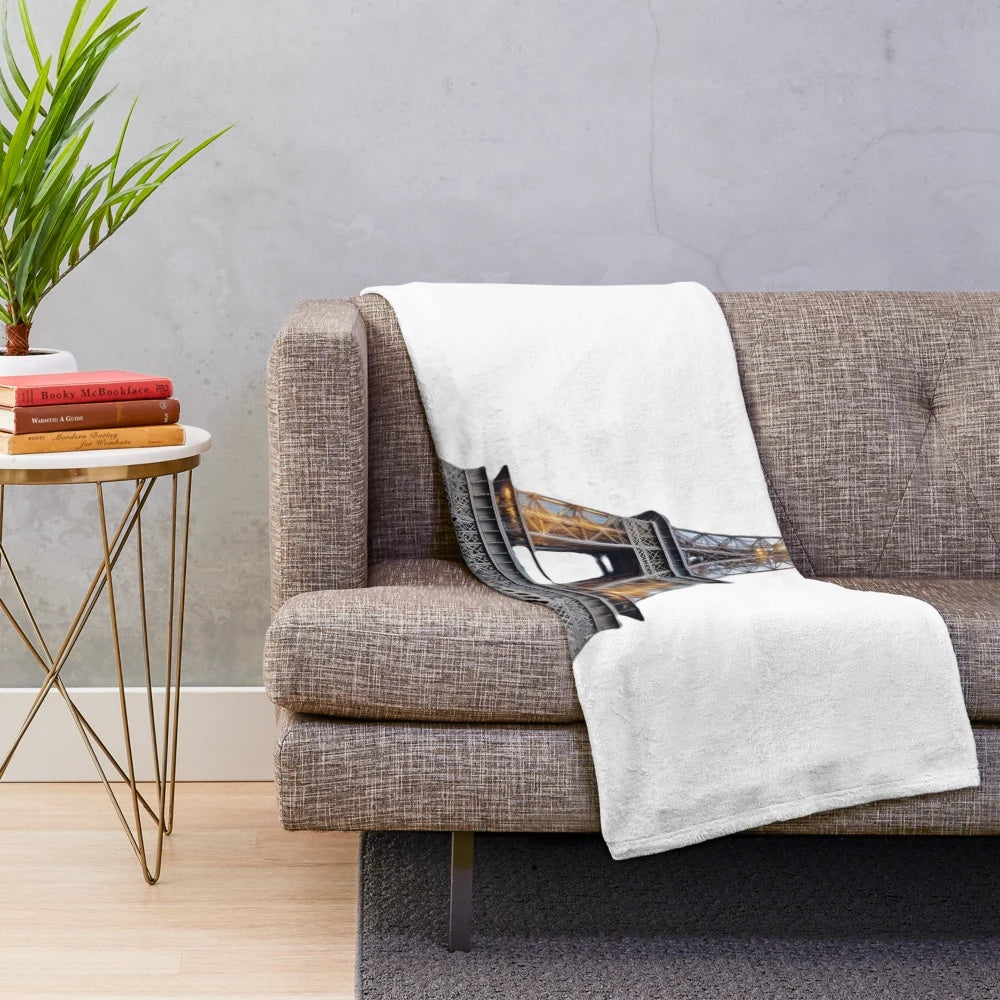 Eiffel Tower plush blanket featuring the iconic Paris landmark