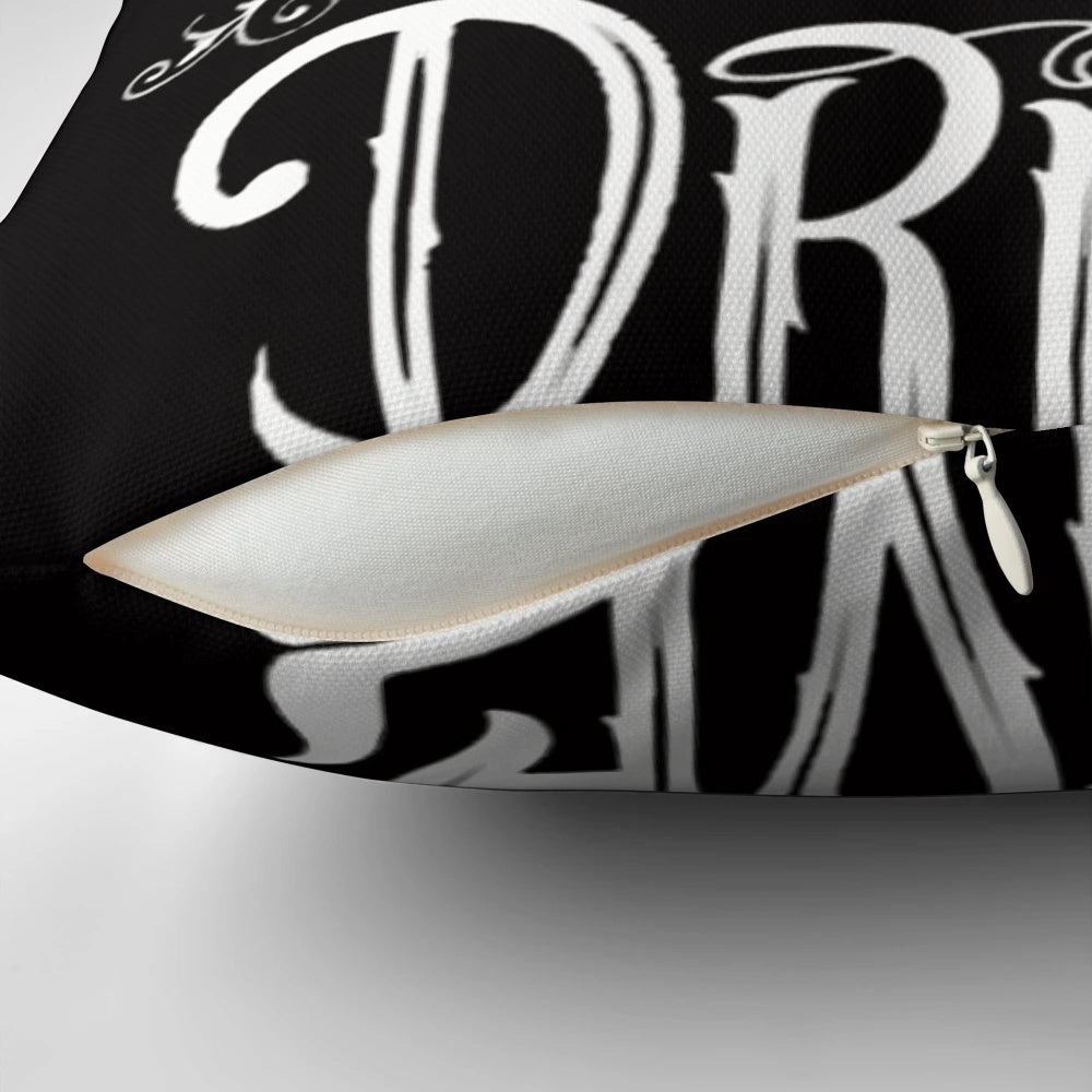 Parkway Drive band inspired throw pillow with retro 70s progressive rock design