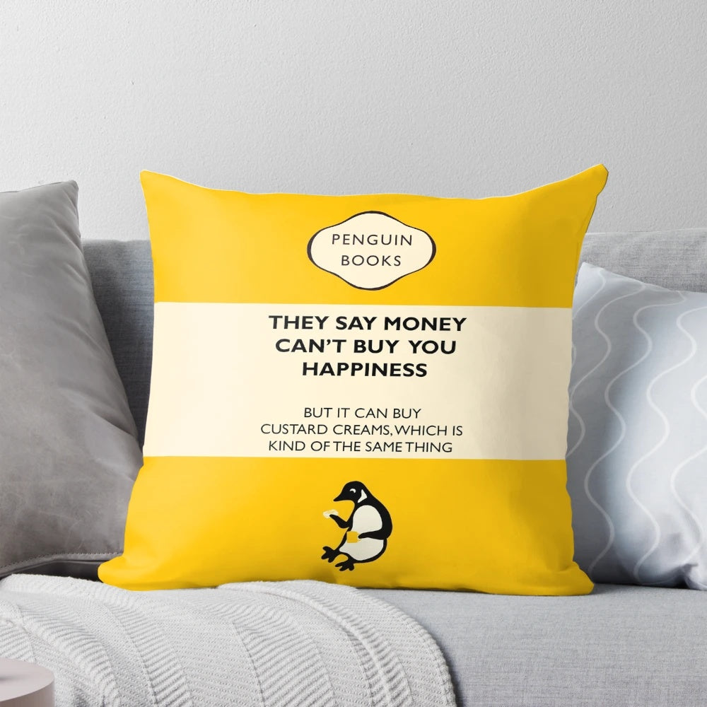 Parody Penguin Book-Inspired Custard Creams Pillow