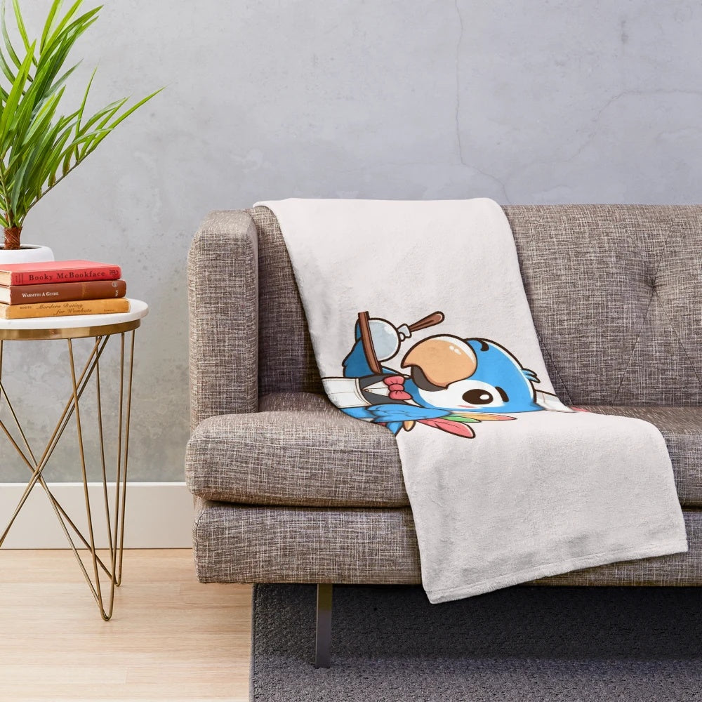 Parrot plush blanket with waiter uniform design