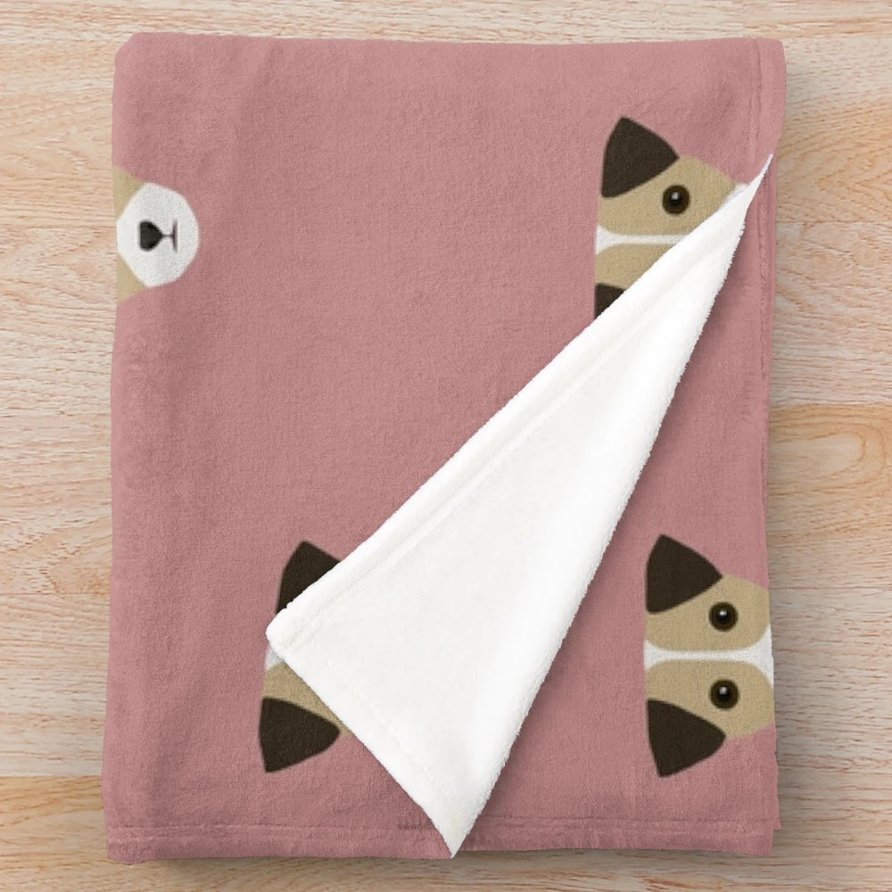 Parson Russell Terrier dog face plush blanket