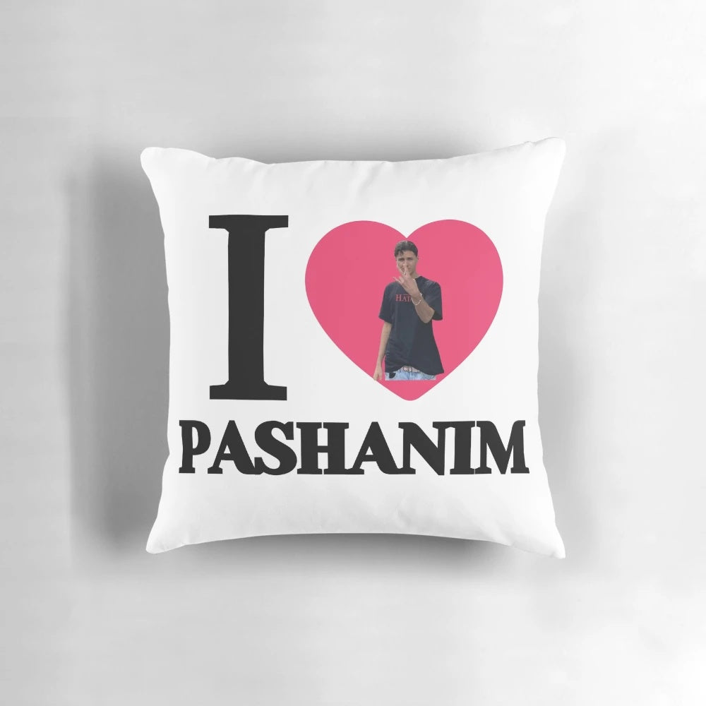 Pashanim-inspired I Love Pashanim Shirt Pillow featuring German rap music references