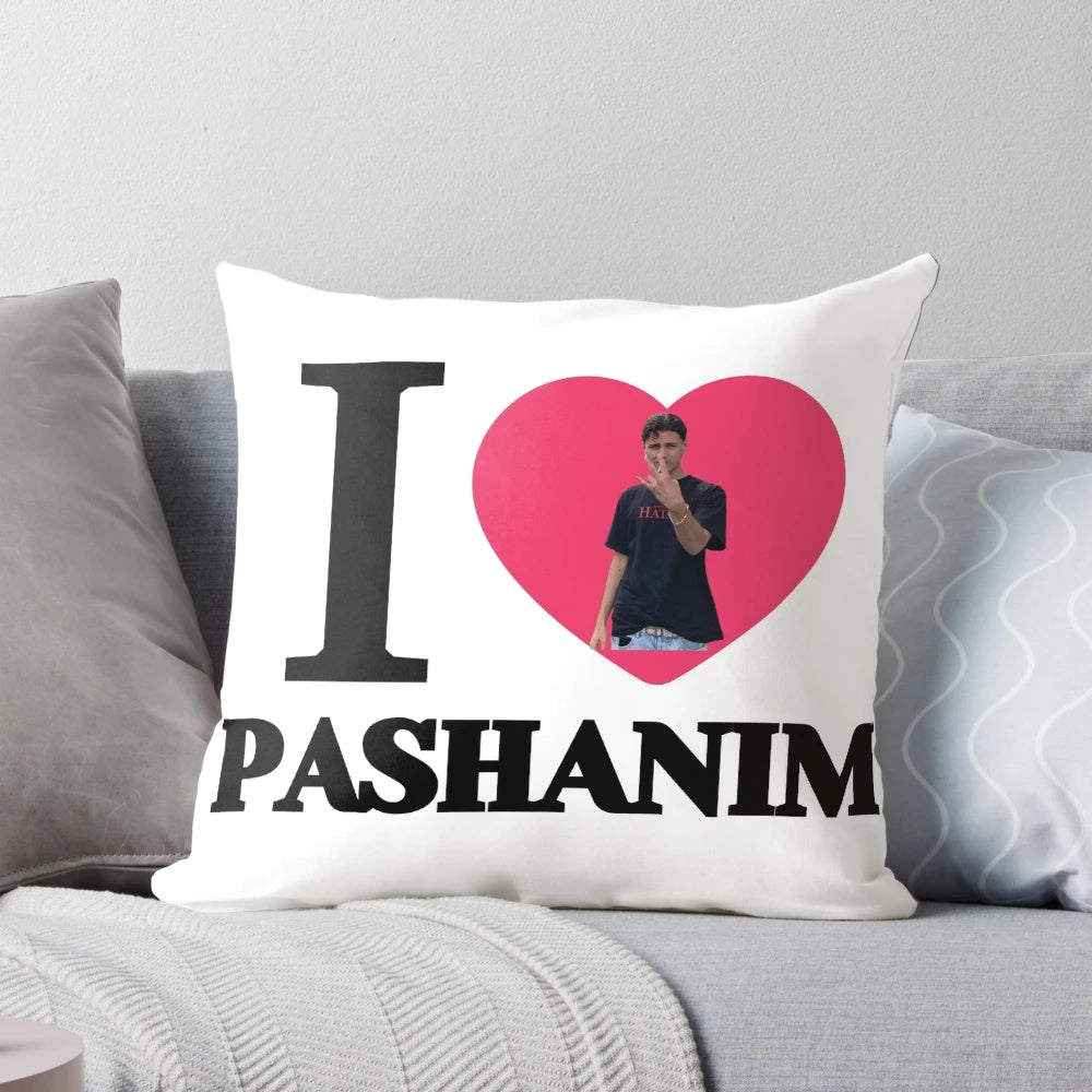 Pashanim-inspired I Love Pashanim Shirt Pillow featuring German rap music references