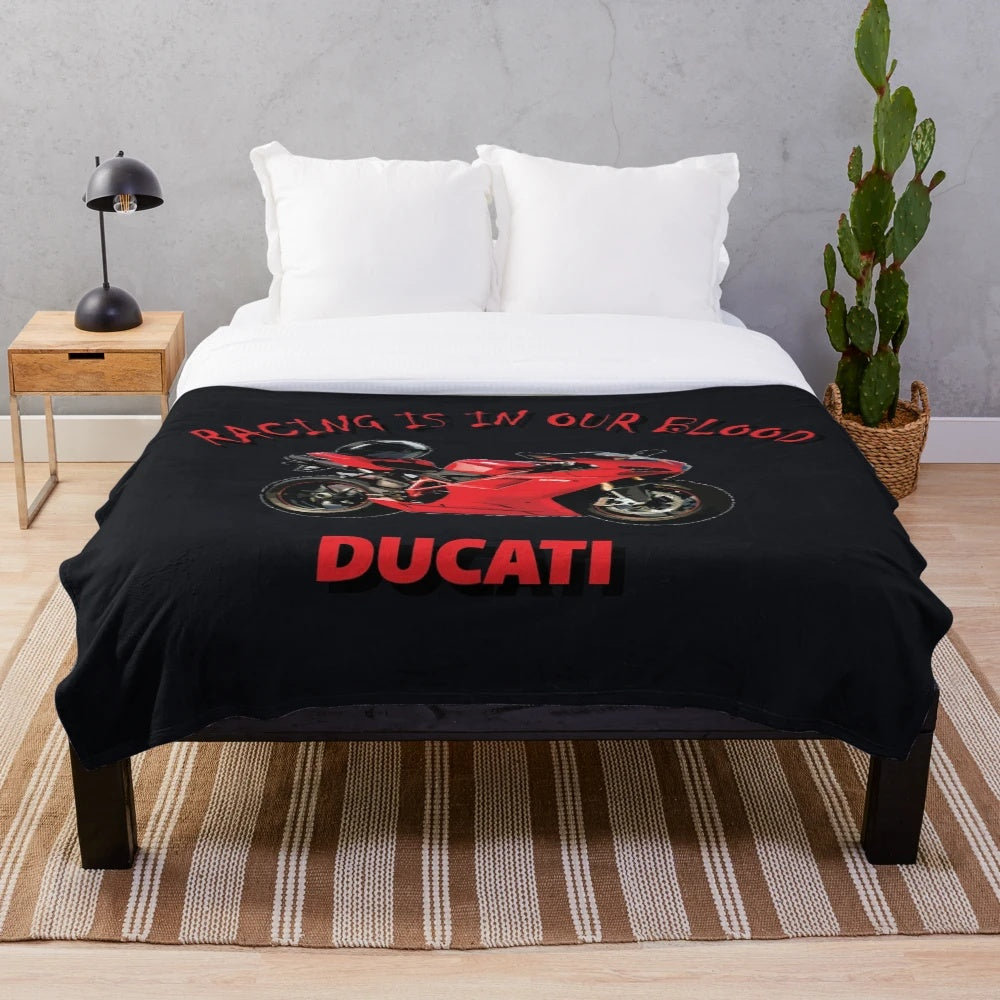 Ducati racing-inspired plush blanket