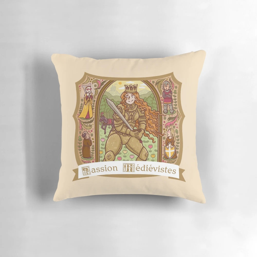 Medieval history podcast episode 100 pillow with knights, armor, and women in the middle ages