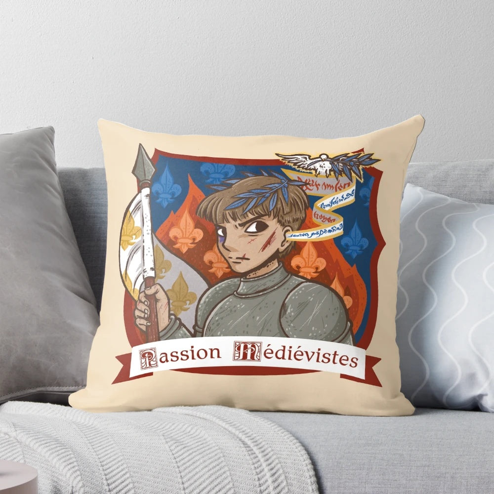 Pillow featuring the cover art for the "Passion Medievalists" podcast episode 39, focusing on the lives of medieval women.