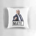 Decorative pillow featuring the likeness of Ange Postecoglou, a beloved figure in Australian and international football.